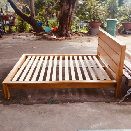 Oak 02 : Giường Ngủ Gỗ Sồi - Nệm 1m2 x 2m